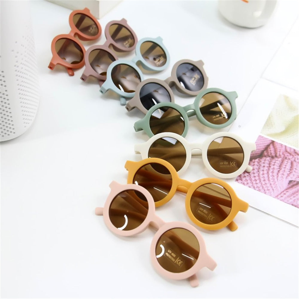 2022 New Fashion Children&#39;s Sunglasses Infant&#39;s Retro Solid Color Ultraviolet-proof Round Convenience Glasses Eyeglass For Kids