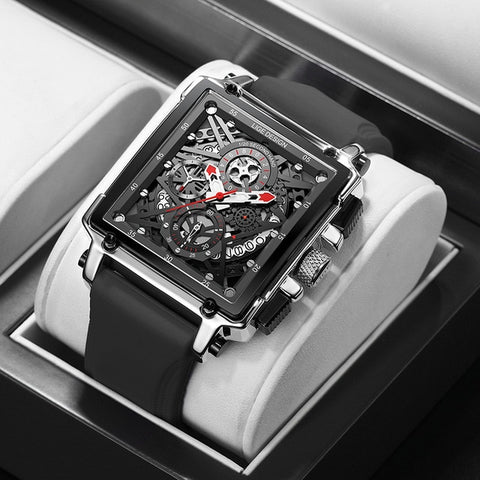 LIGE 2022 Top Brand Luxury Mens Watches Square Digital Sports Quartz Wrist Watch for Men Waterproof Stopwatch Relogio Masculino
