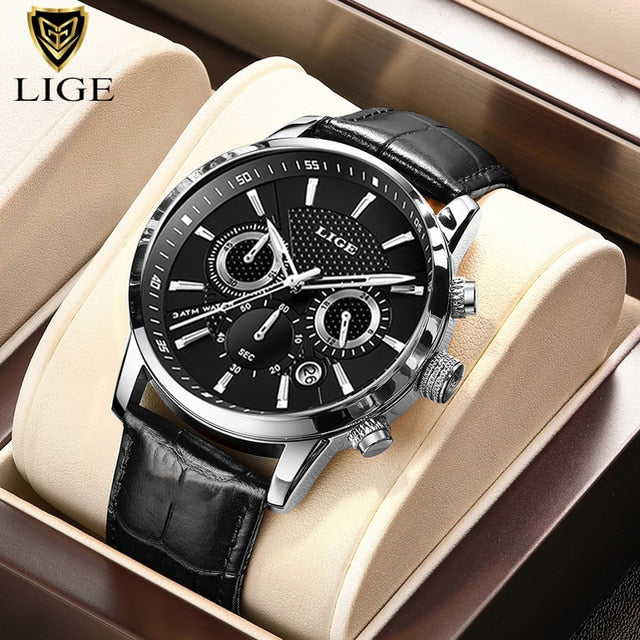 LIGE 2022 Top Brand Luxury Mens Watches Square Digital Sports Quartz Wrist Watch for Men Waterproof Stopwatch Relogio Masculino