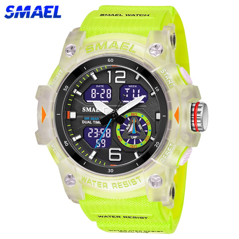 SMAEL Sports Dual Display Watch for Men Led Digital Quartz Waterproof Watches Men&#39;s Stopwatches Student Clock Relogio Masculino