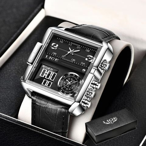 2022 LIGE Sports Watch Men Top Luxury Brand Waterproof Wristwatch Men Quartz Analog Military Digital Watches Relogio Masculino