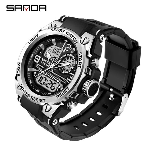 SANDA 2022 Top Brand Men&#39;s Watches 5ATM Waterproof Sport Military Wristwatch Quartz Watch for Men Clock Relogio Masculino 6024