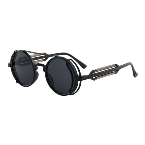 Punk Steampunk Sunglasses Retro Men&#39;s Brand Designer Round Punk Eyewear Gothic Style Products Women UV400 Sunglasses