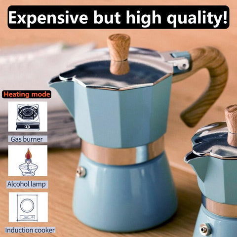 Aluminum Italian Moka Espresso Coffee Maker Percolators Stove Top Pot 3/6 cup 150/300ML Kitchen Tools Stovetop Maker