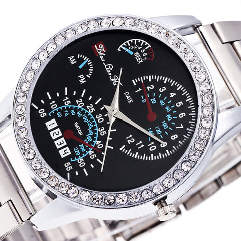 Fashion Luxury Military Stainless Steel Sport Quartz Wrist Hour Dial Watch