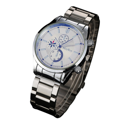 McyKcy Fashion Men Simple Stainless Steel Analog Quartz Wrist Watch