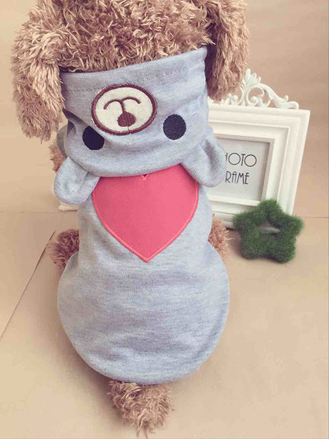 Warm Pet Dog Clothes For Small Dogs Cotton Puppy Coat Hoodies Outfit for Dogs Winter Clothes Pajamas Love Bear Dog Costume 35 H