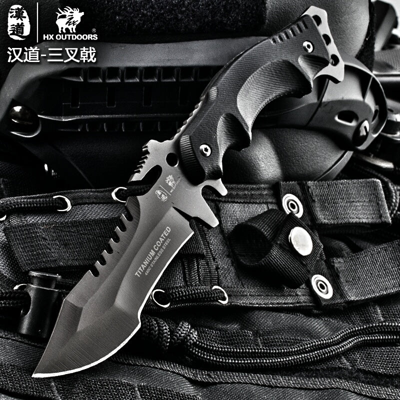 HX OUTDOORS Survival Knife Army Hunting 58hrc Hardness Straight Knives Essential tool For Self-defense Outdoor Dropshipping