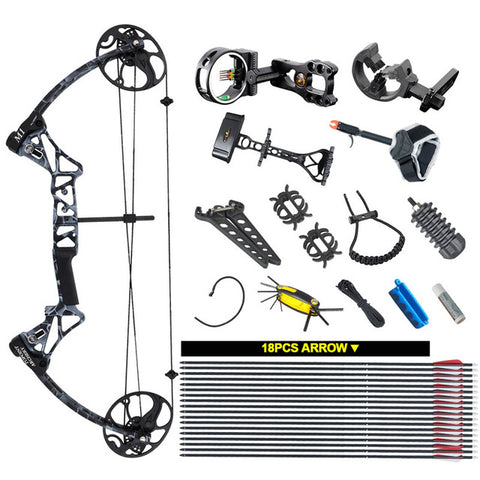 Topoint Archery Compound Bow package,M1,19"-30" draw length,19-70lbs draw weight,320fps IBO