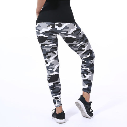 Summer Women Yoga Pants Elastic Sport Camouflage Leggings 3D Print Thin Fleece Slim Capris Quick Dry Trouser Skinny Gym Jeggings