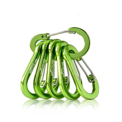 Booms Fishing CC1 6Pcs Aluminum Alloy Carabiner Keychain Outdoor Camping Climbing Snap Clip Lock Buckle Hook Fishing Tool 6Color